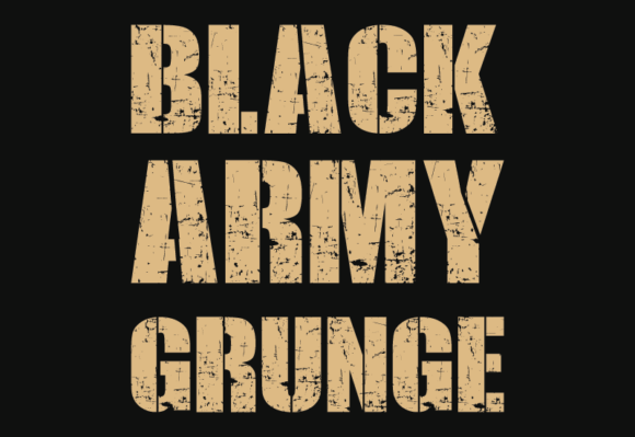 Black Army Grunge Font - Featured Image
