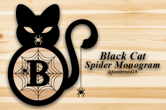 Black Cat Spider Monogram Font - Featured Image