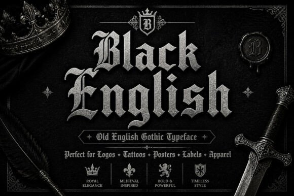 Black English Font - Featured Image