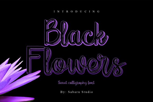 Black Flowers Font - Featured Image