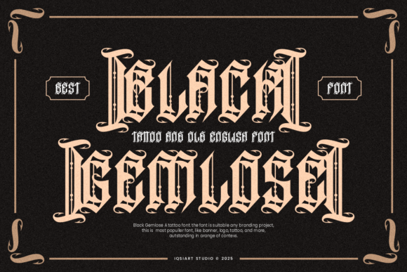 Black Gemlose Font - Featured Image