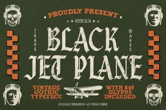 Black Jet Plane Font - Featured Image