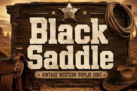 Black Saddle Font - Featured Image