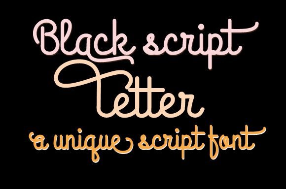 Black Script Letter Font - Featured Image