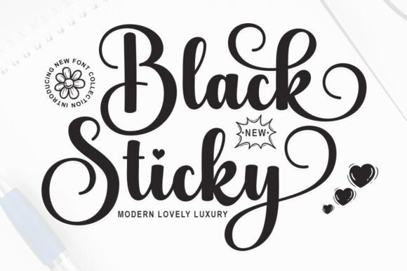 Black Sticky Font - Featured Image