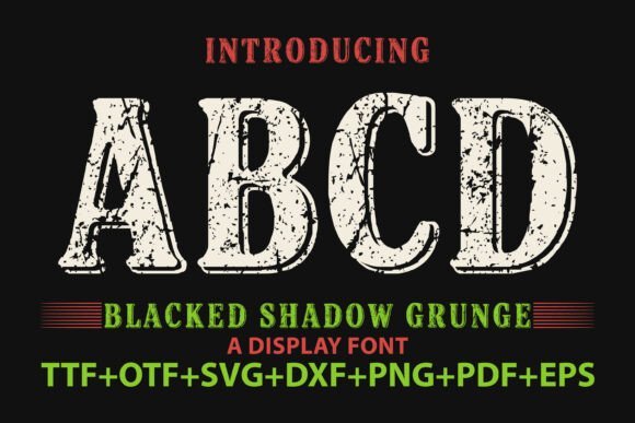 Blacked Shadow Grunge Font - Featured Image