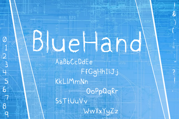 BlueHand Font - Featured Image