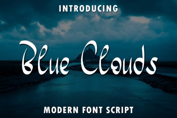 Blue Clouds Font - Featured Image