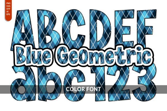 Blue Geometric Font - Featured Image