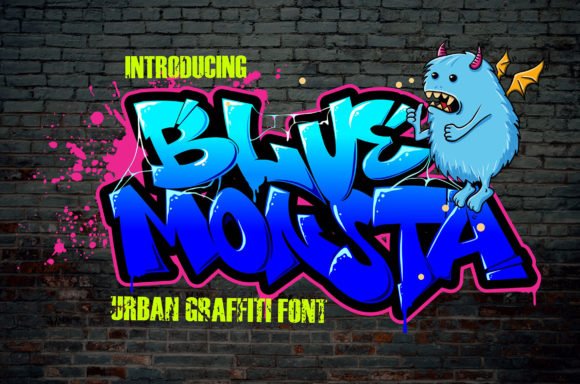 Blue Monsta Font - Featured Image