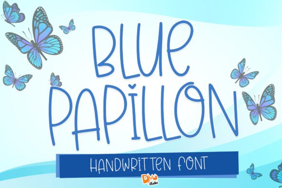 Blue Papillon Font - Featured Image