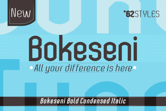 Bokeseni Bold Condensed Italic Font - Featured Image