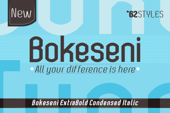 Bokeseni ExtraBold Condensed Italic Font - Featured Image