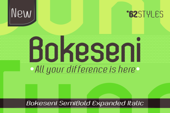 Bokeseni SemiBold Expanded Italic Font - Featured Image