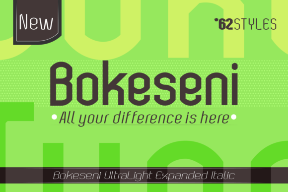 Bokeseni UltraLight Expanded Italic Font - Featured Image