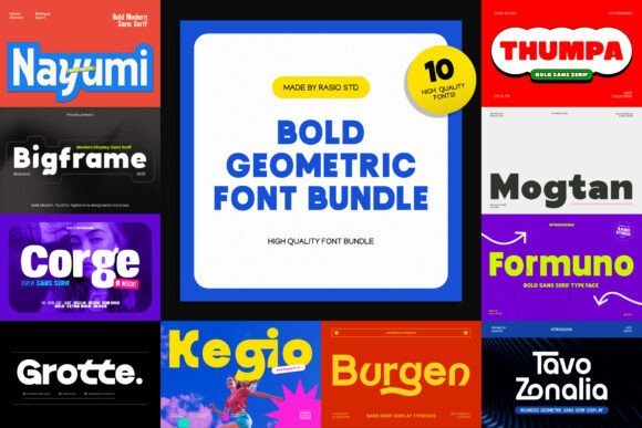 Bold Geometric Bundle Font - Featured Image