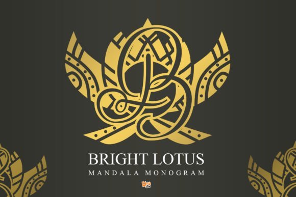 Bright Lotus Mandala Monogram Font - Featured Image