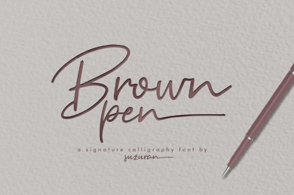 Brown Pen Script Font - Featured Image