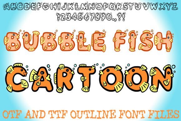 Bubble Fish Cartoon Font - Featured Image