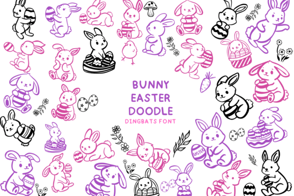 Bunny Easter Doodle Font - Featured Image