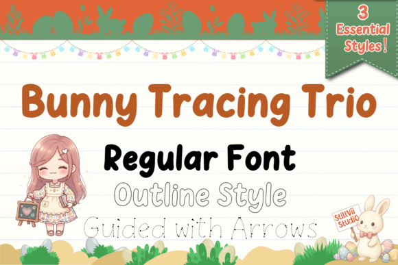 Bunny Tracing Trio Font - Featured Image