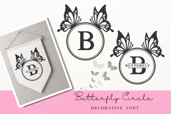 Butterfly Circle Monogram Font - Featured Image