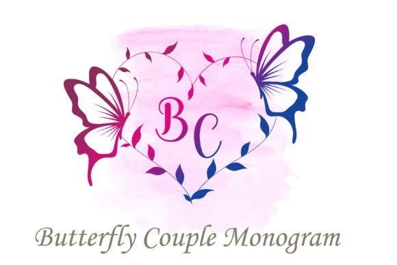 Butterfly Couple Monogram Font - Featured Image