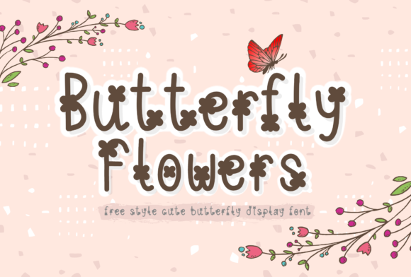 Butterfly Flowers Font - Featured Image
