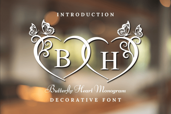 Butterfly Heart Monogram Font - Featured Image