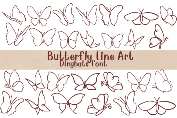 Butterfly Line Art Font - Featured Image