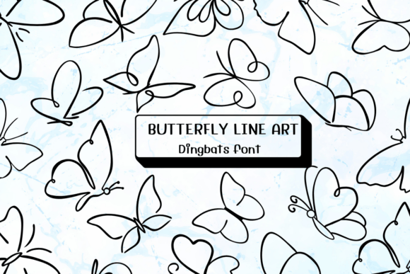 Butterfly Line Art Font - Featured Image