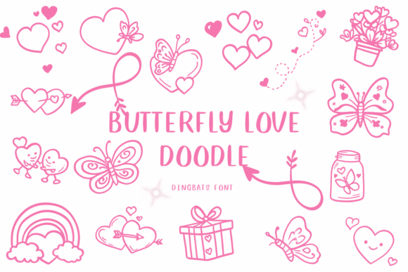 Butterfly Love Doodle Font - Featured Image