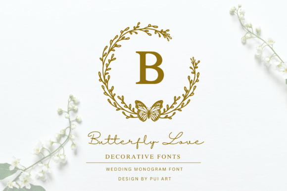 Butterfly Love Monogram Font - Featured Image