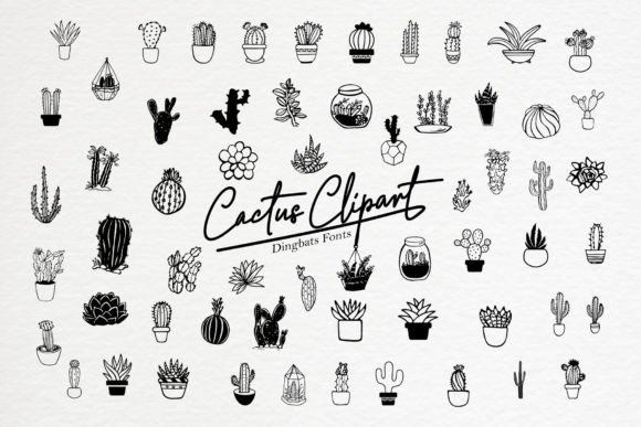 Cactus Clipart Font - Featured Image