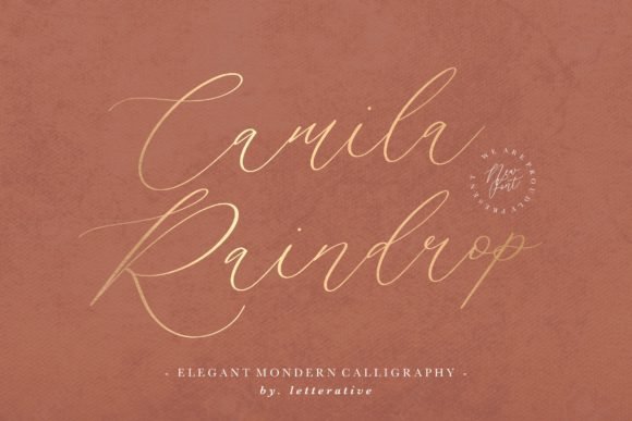 Camila Raindrop Font - Featured Image