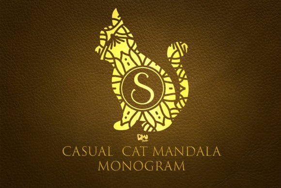Casual Cat Mandala Monogram Font - Featured Image
