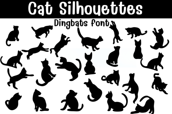Cat Silhouettes Font - Featured Image