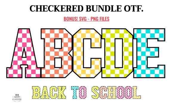 Checkered Back to School Bundle Font - Featured Image